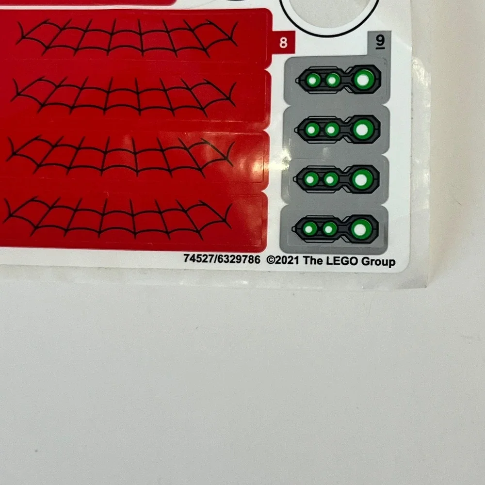 LEGO‎ Spider-Man Sticker Sheet 74527 Marvel Super Heroes 2021 Red Blue MISSING 3